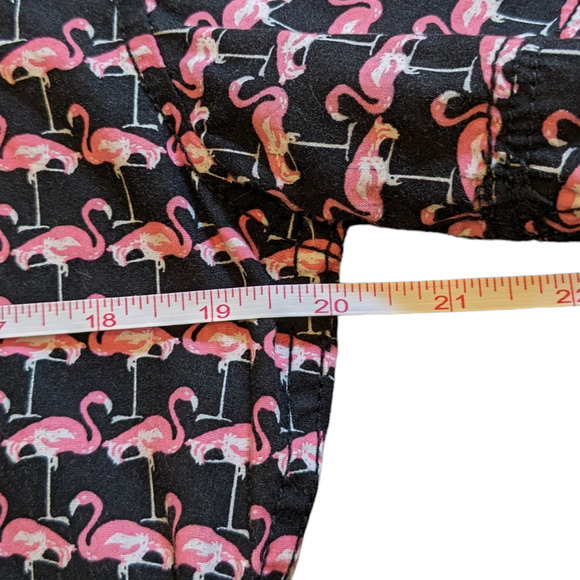 Good Vibes men's flamingo shirt black and pink button down slim fit size S - Picture 7 of 8